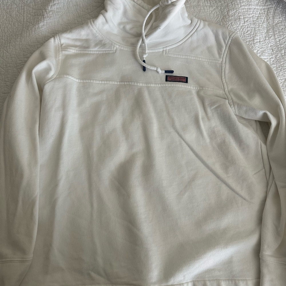 Vineyard Vines White Fleece Pullover Sweatshirt